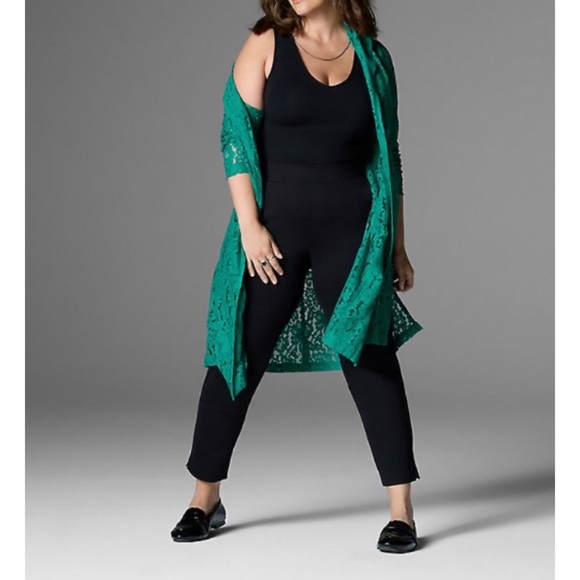 🆕 Green Lace Trench Coat 2 2X 18 20 NWT Torrid New! - Picture 4 of 7